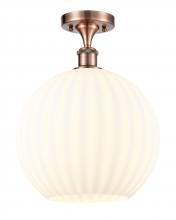 Innovations Lighting 516-1C-AC-G1217-12WV - White Venetian - 1 Light - 12 inch - Antique Copper - Semi-Flush Mount