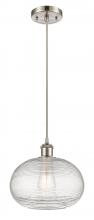 Innovations Lighting 516-1P-SN-G555-10CL - Ithaca - 1 Light - 10 inch - Brushed Satin Nickel - Cord hung - Mini Pendant