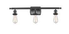 Innovations Lighting 516-3W-BK-LED - Bare Bulb - 3 Light - 26 inch - Matte Black - Bath Vanity Light