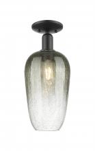 Innovations Lighting 716-1C-BK-G484-7SL - Brookhaven Flute - 1 Light - 6 inch - Matte Black - Semi-Flush Mount