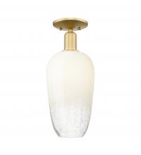 Innovations Lighting 716-1C-SG-G484-7OP - Brookhaven Flute - 1 Light - 6 inch - Satin Gold - Semi-Flush Mount