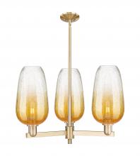 Innovations Lighting 716-3CR-CB-G484-7AM - Brookhaven Flute - 3 Light - 18 inch - Satin Nickel - Flush Mount
