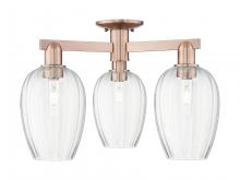 Innovations Lighting 716-3F-AC-G457-6CL - Preston - 3 Light - 6 inch - Antique Copper - Semi-Flush Mount