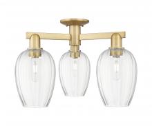 Innovations Lighting 716-3F-BB-G457-6CL - Preston - 3 Light - 6 inch - Brushed Brass - Semi-Flush Mount