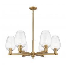 Innovations Lighting 716-6CR-BB-G457-6CL - Preston - 6 Light - 24 inch - Brushed Brass - Chandelier