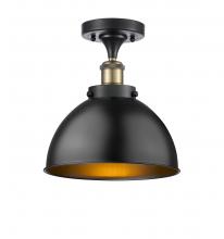 Innovations Lighting 916-1C-BAB-MFD-10-BK - Derby - 1 Light - 10 inch - Black Antique Brass - Semi-Flush Mount