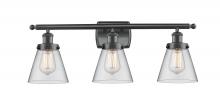 Innovations Lighting 916-3W-BK-G62 - Cone - 3 Light - 26 inch - Matte Black - Bath Vanity Light